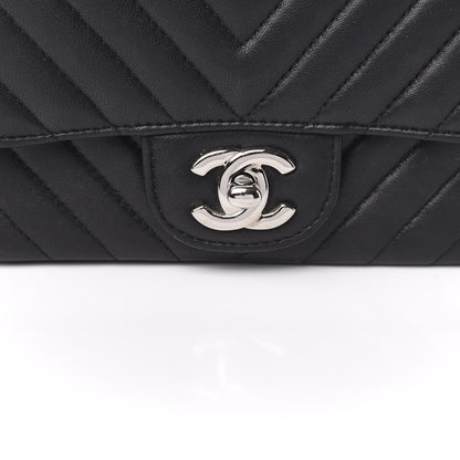 Chanel Lambskin Chevron Quilted Mini Square Flap Black 10 of 10