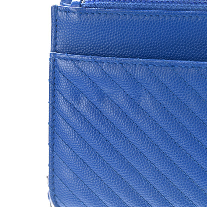 Chanel Caviar Chevron Quilted Wallet On Chain WOC Bright Blue 12 of 14