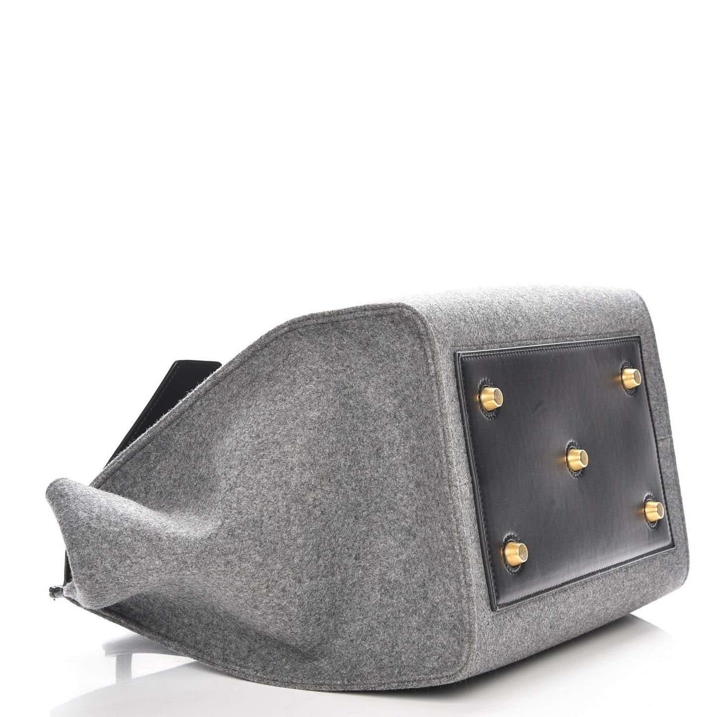 Felt Calfskin Medium Tie Knot Tote Grey Black