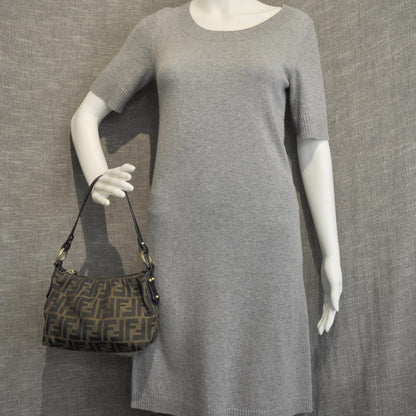 Fendi Zucca Cuoio Lucido Small Hobo Tobacco Moro 2 of 10