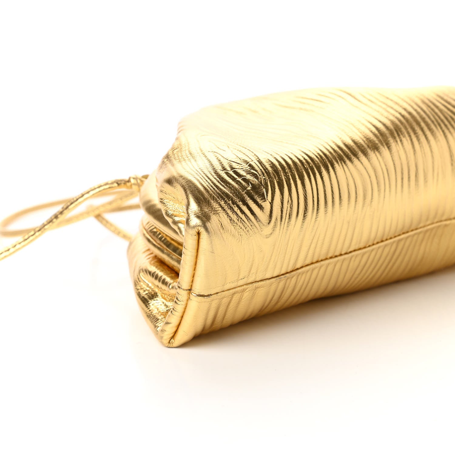 Bottega Veneta Metallic Bark Calfskin The Mini Pouch Gold 6 of 10