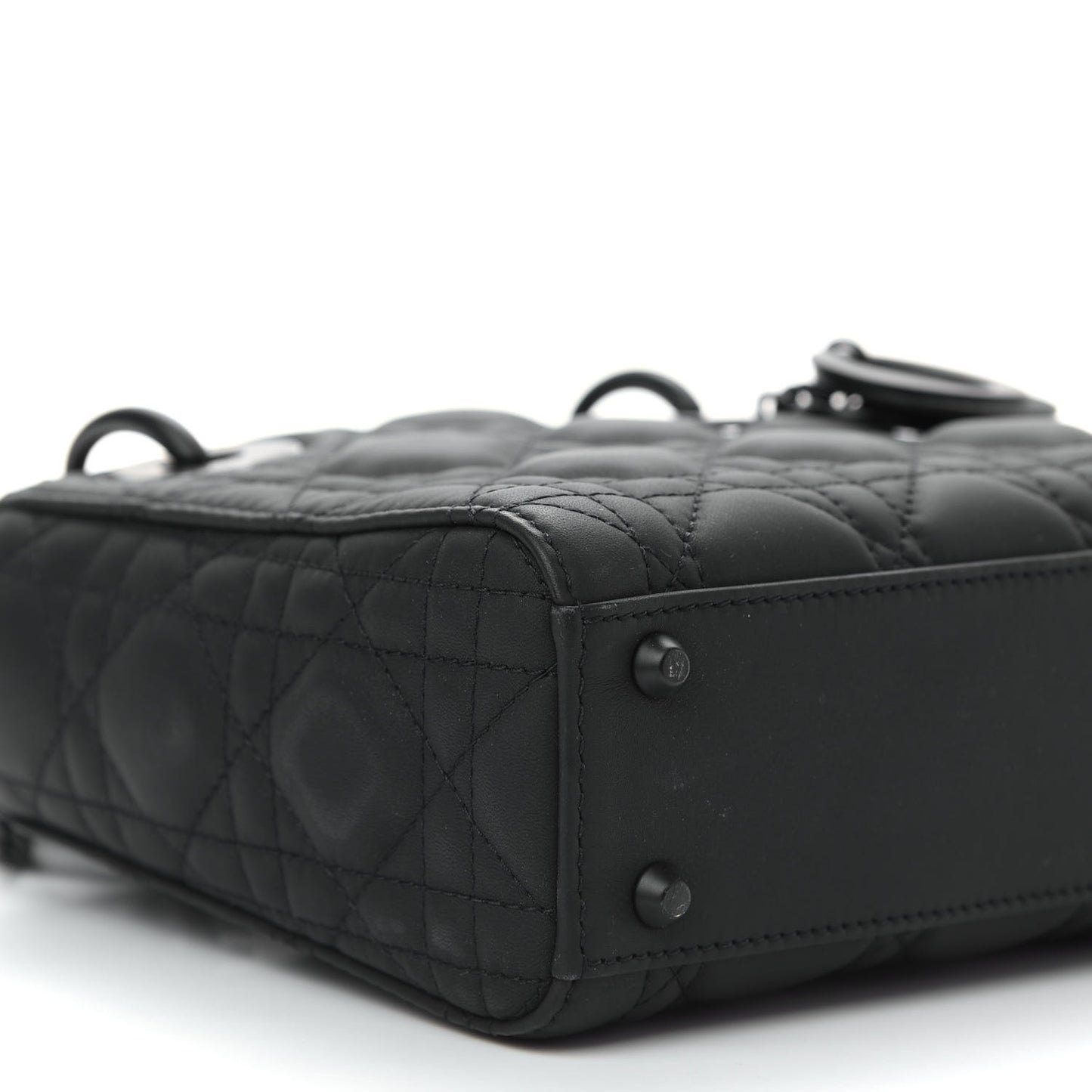 Ultra Matte Calfskin Cannage Mini Lady Dior Black