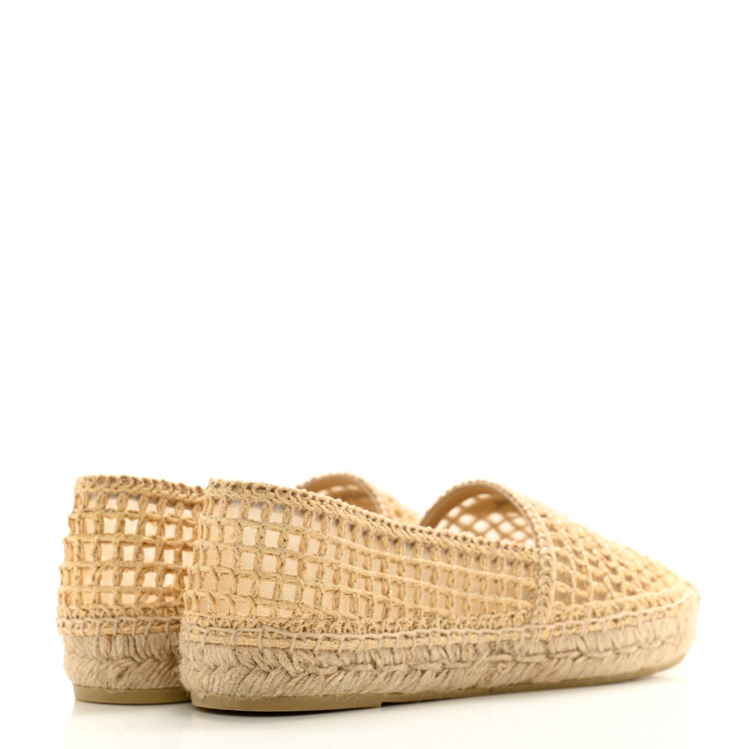 Prada Raffia Triangle Logo Crochet 20mm Espadrilles 37 Naturale 4 of 10