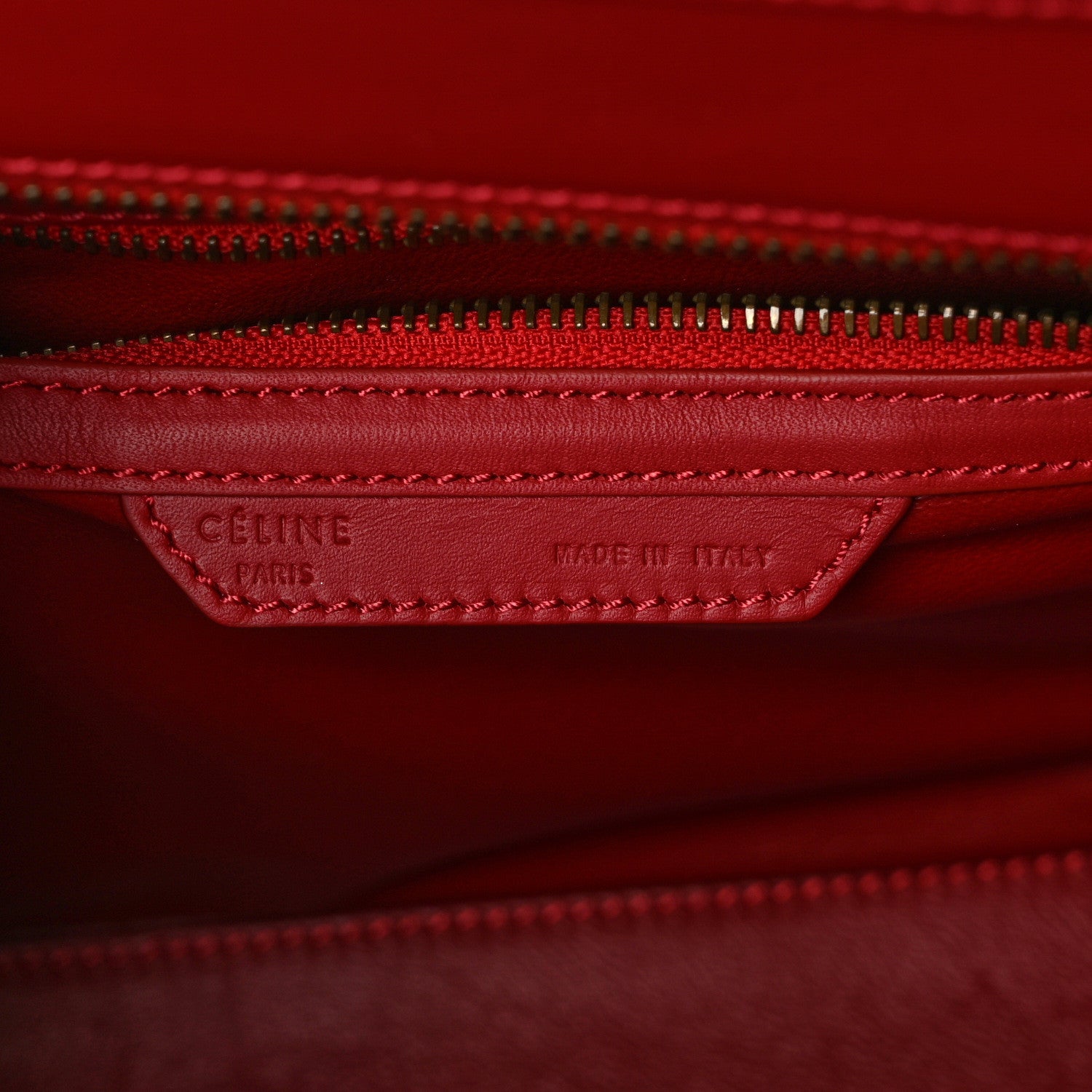 Celine Smooth Calfskin Micro Luggage Red 6 of 8