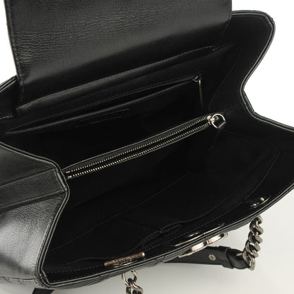 Chanel Metallic Goatskin Quilted Small City Rock Shopping Tote Black 7 of 7