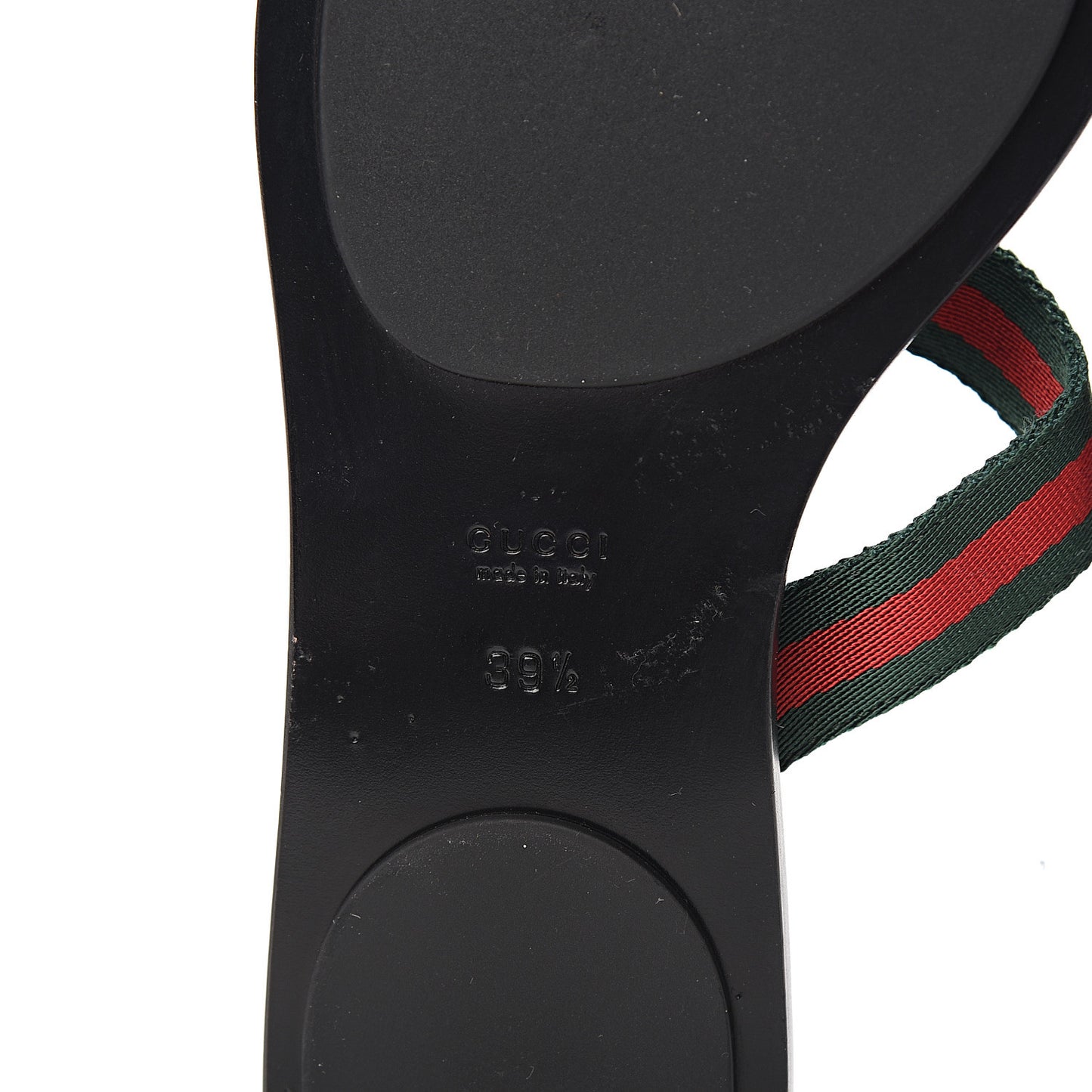 Nylon Guccissima Web Womens Thong Sandals 39.5 Green Red Black