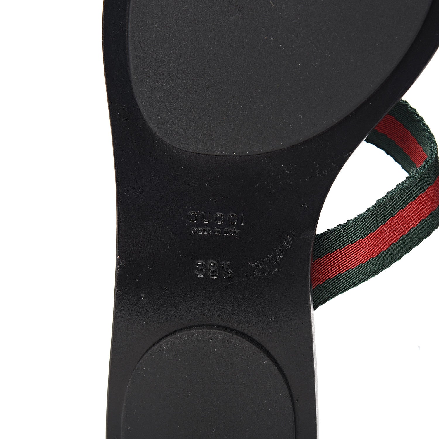 Gucci Nylon Guccissima Web Womens Thong Sandals 39.5 Green Red Black 6 of 8