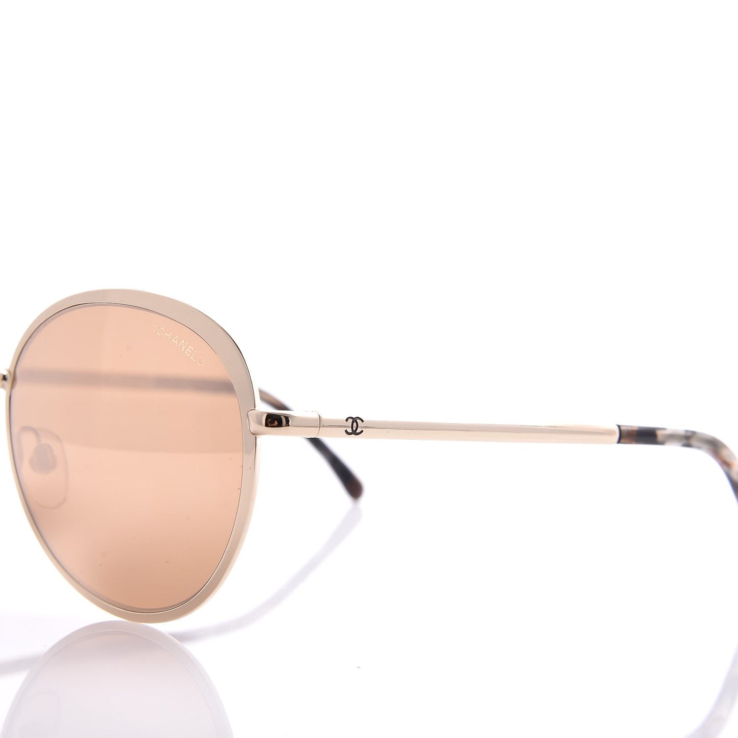 Round Mirror Sunglasses 4206 Rose Gold