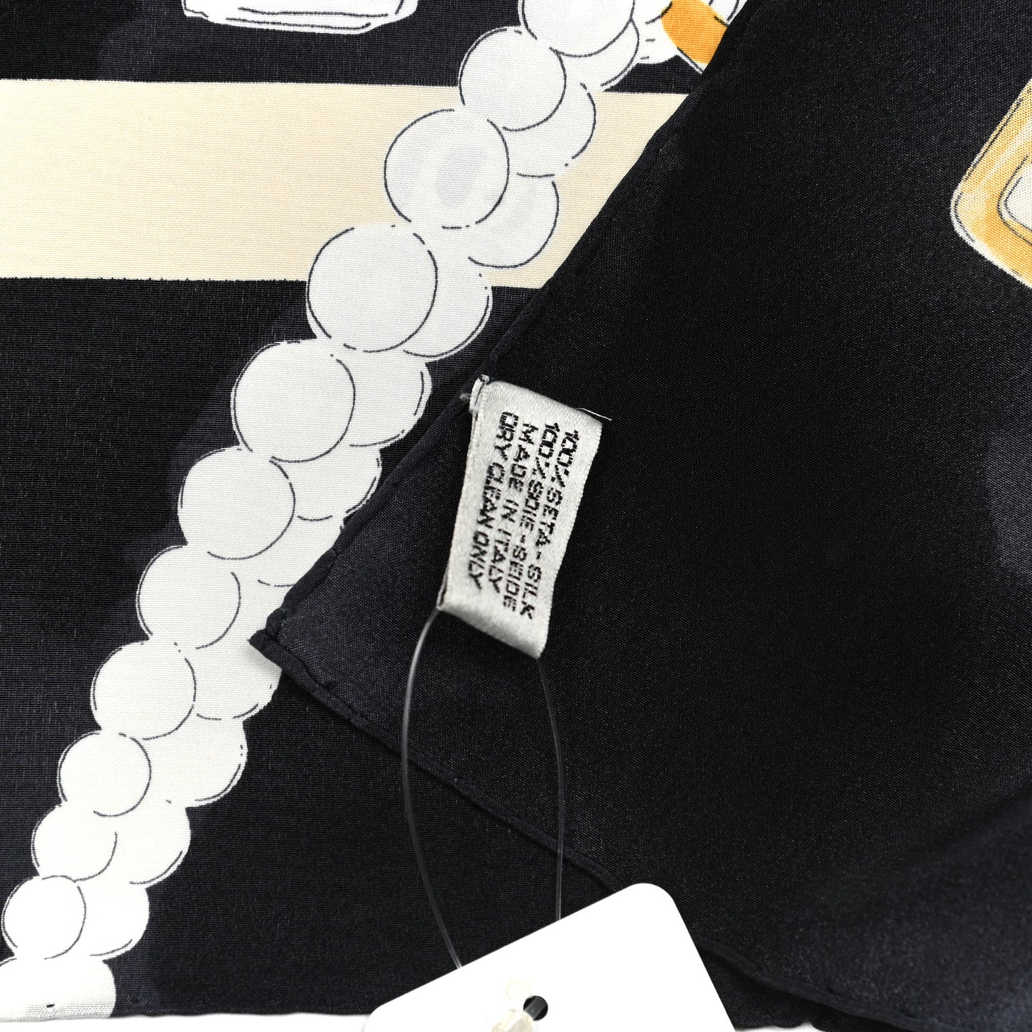 Silk CC Square Scarf Black