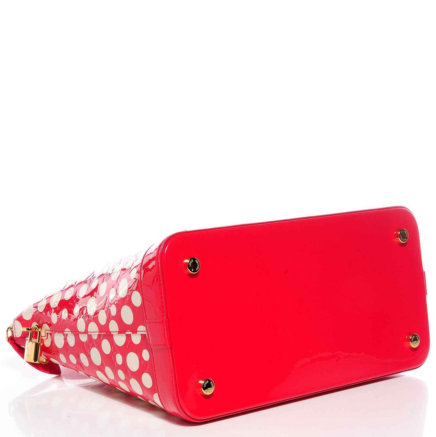 Louis Vuitton Vernis Kusama Infinity Dots Lockit MM Red 4 of 7