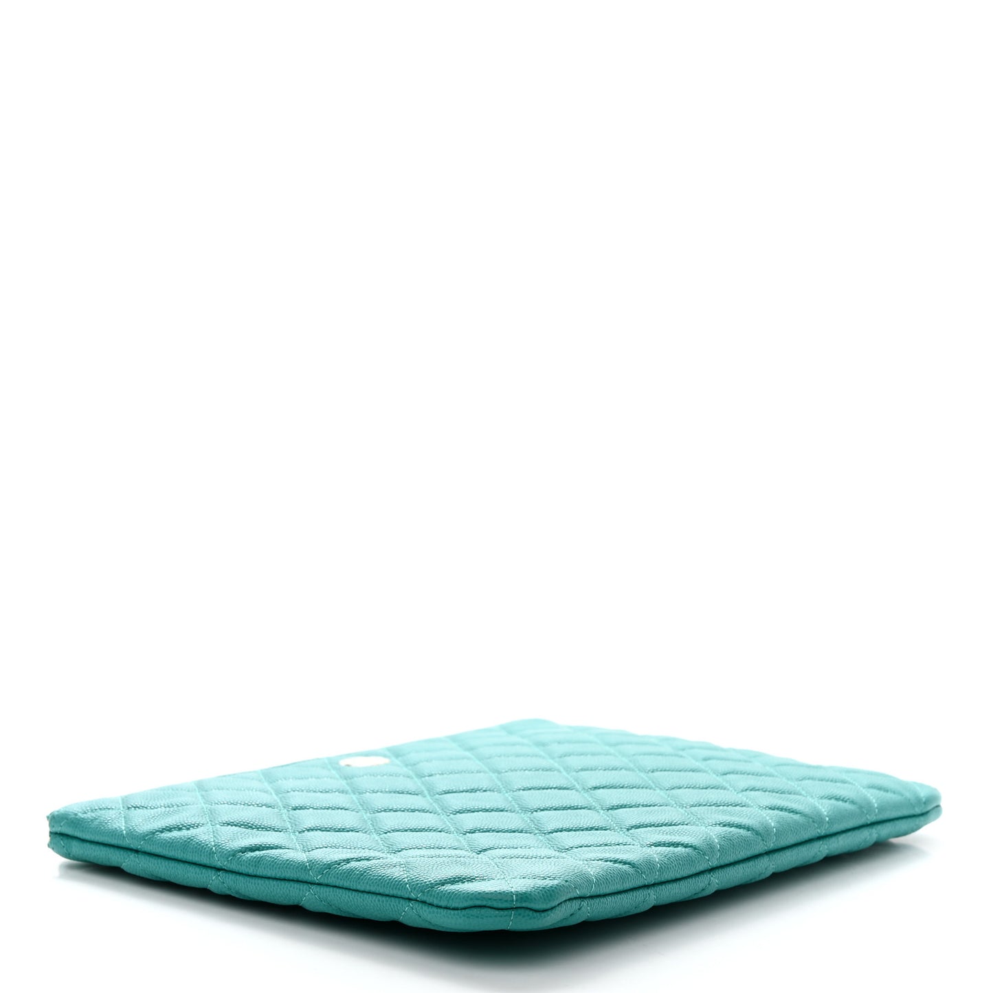 Caviar Quilted Medium Cosmetic Case Turquoise