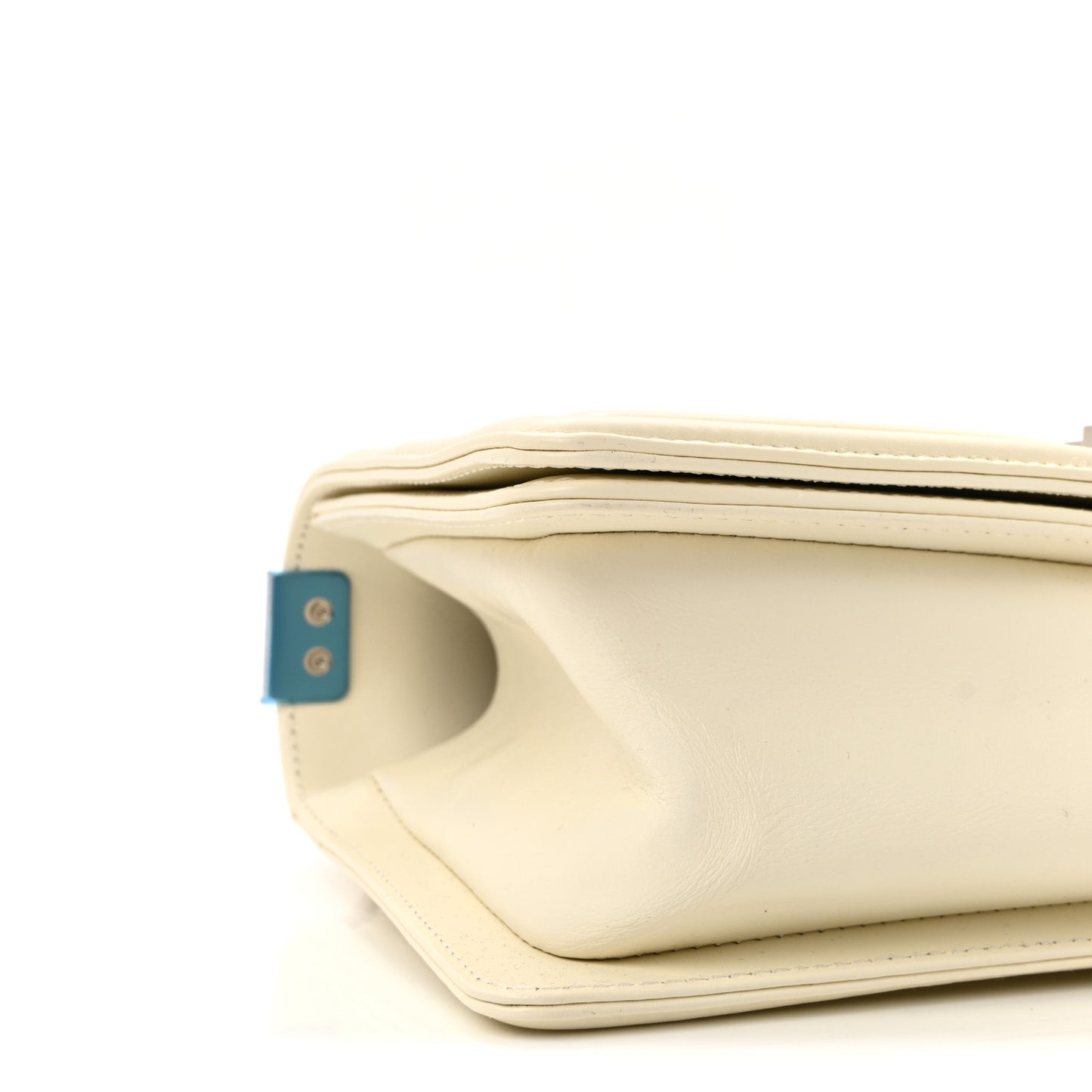 Calfskin Quilted Medium Boy Flap White