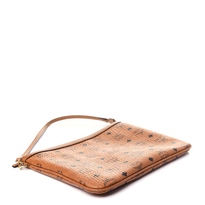 MCM Visetos Liz Shopper Tote Pouch Cognac 4 of 9