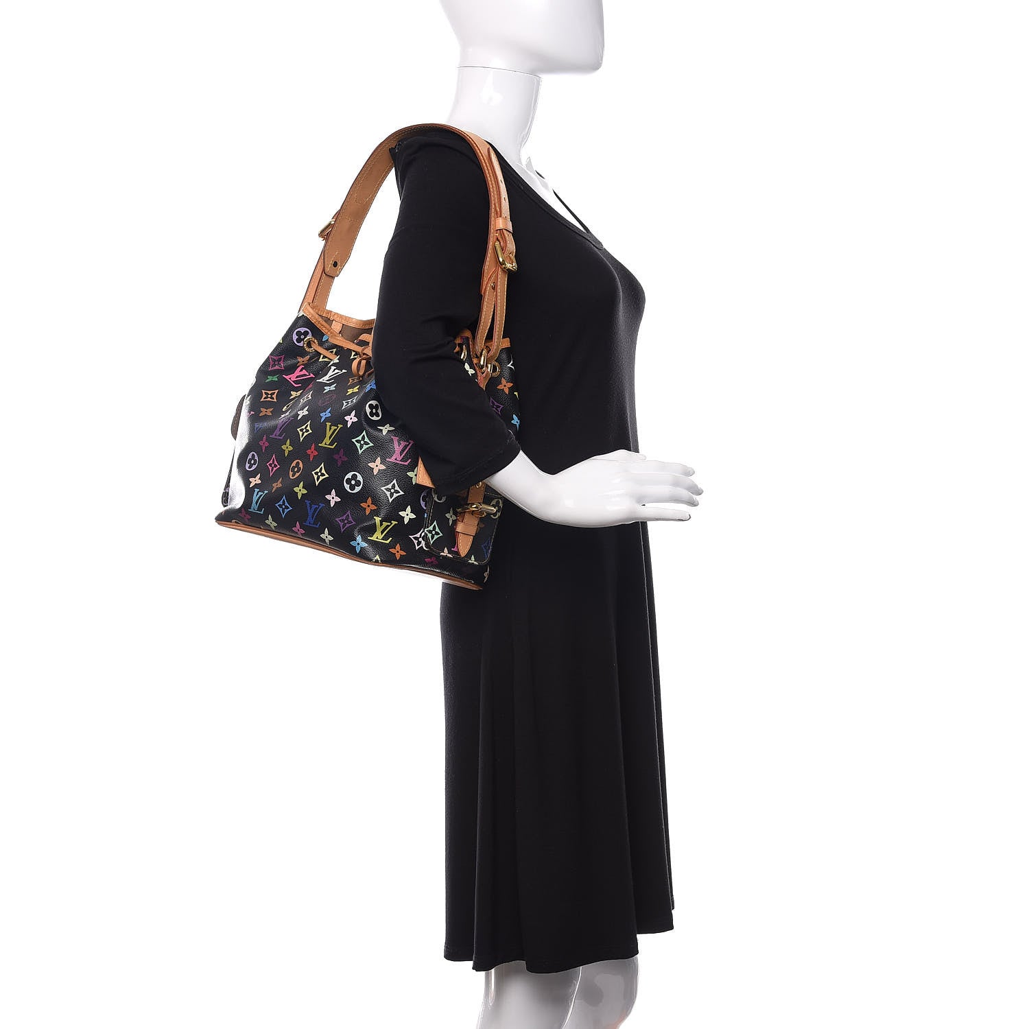 Louis Vuitton Monogram Multicolor Petit Noe Black 2 of 9