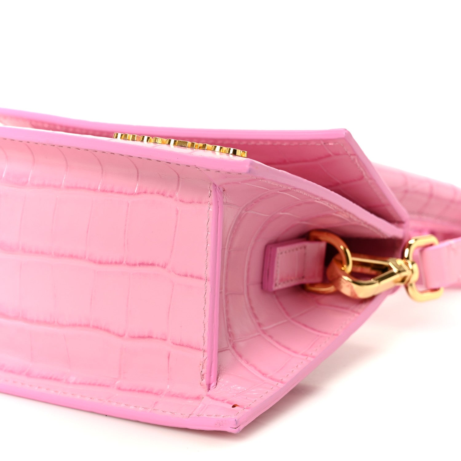 Jacquemus Calfskin Crocodile Embossed Le Chiquito Moyen Pink 9 of 9