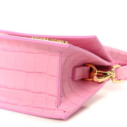 Jacquemus Calfskin Crocodile Embossed Le Chiquito Moyen Pink 9 of 9