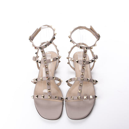 Valentino Garavani Nappa Rockstud Gladiator Flat Sandals 36.5 Poudre 6 of 10