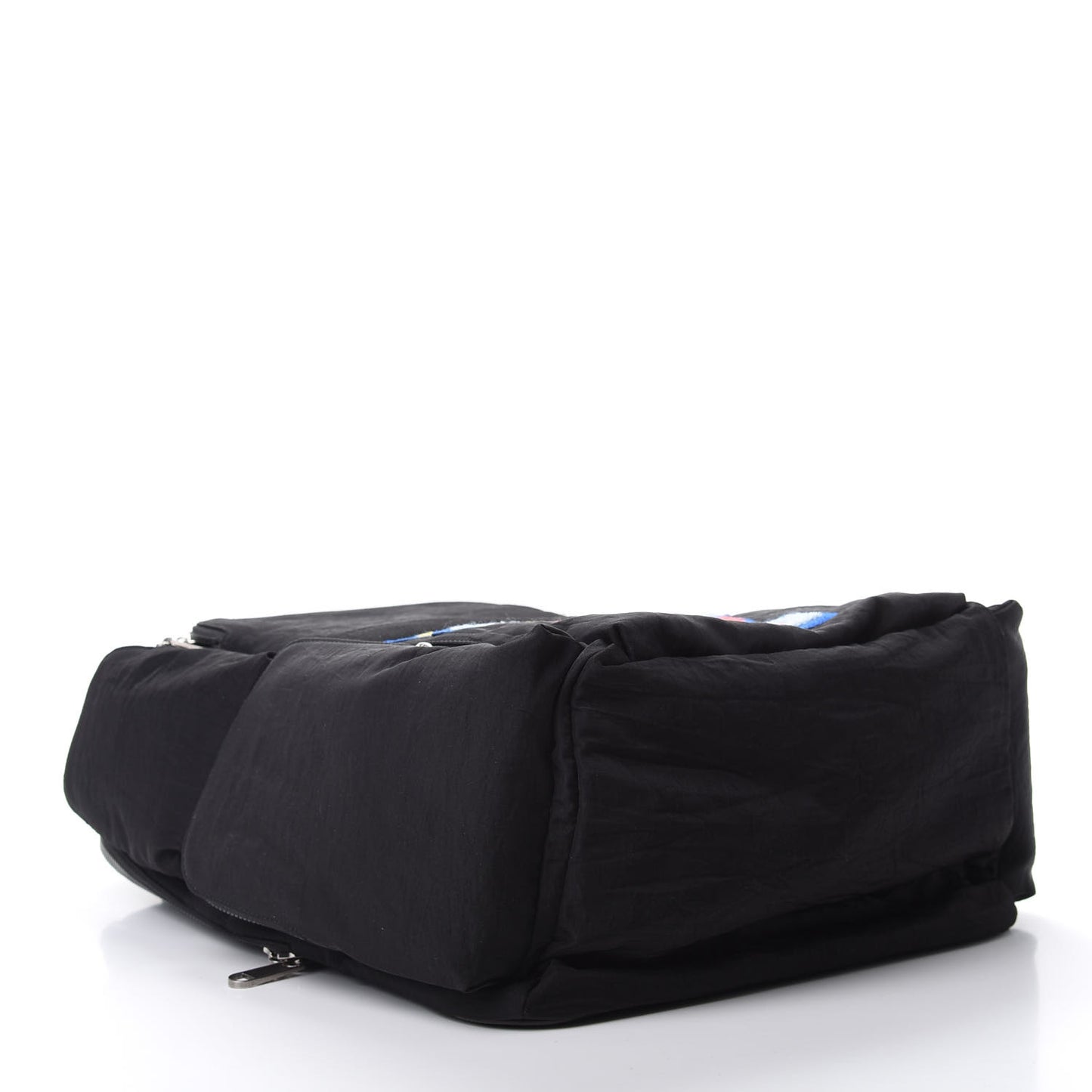 Nylon Twill 80s Logo Patch Backpack Black