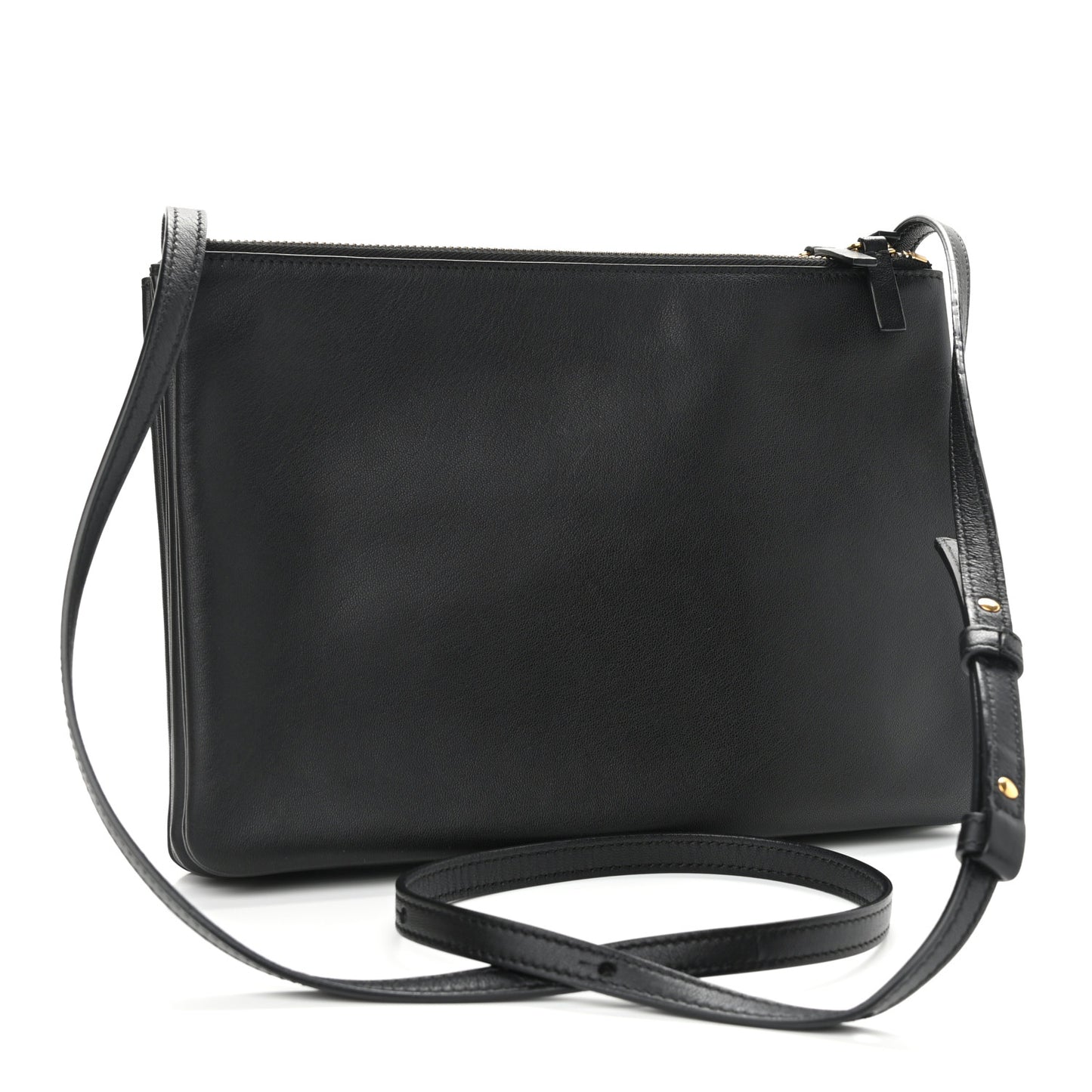 Lambskin Large Trio Crossbody Bag Black