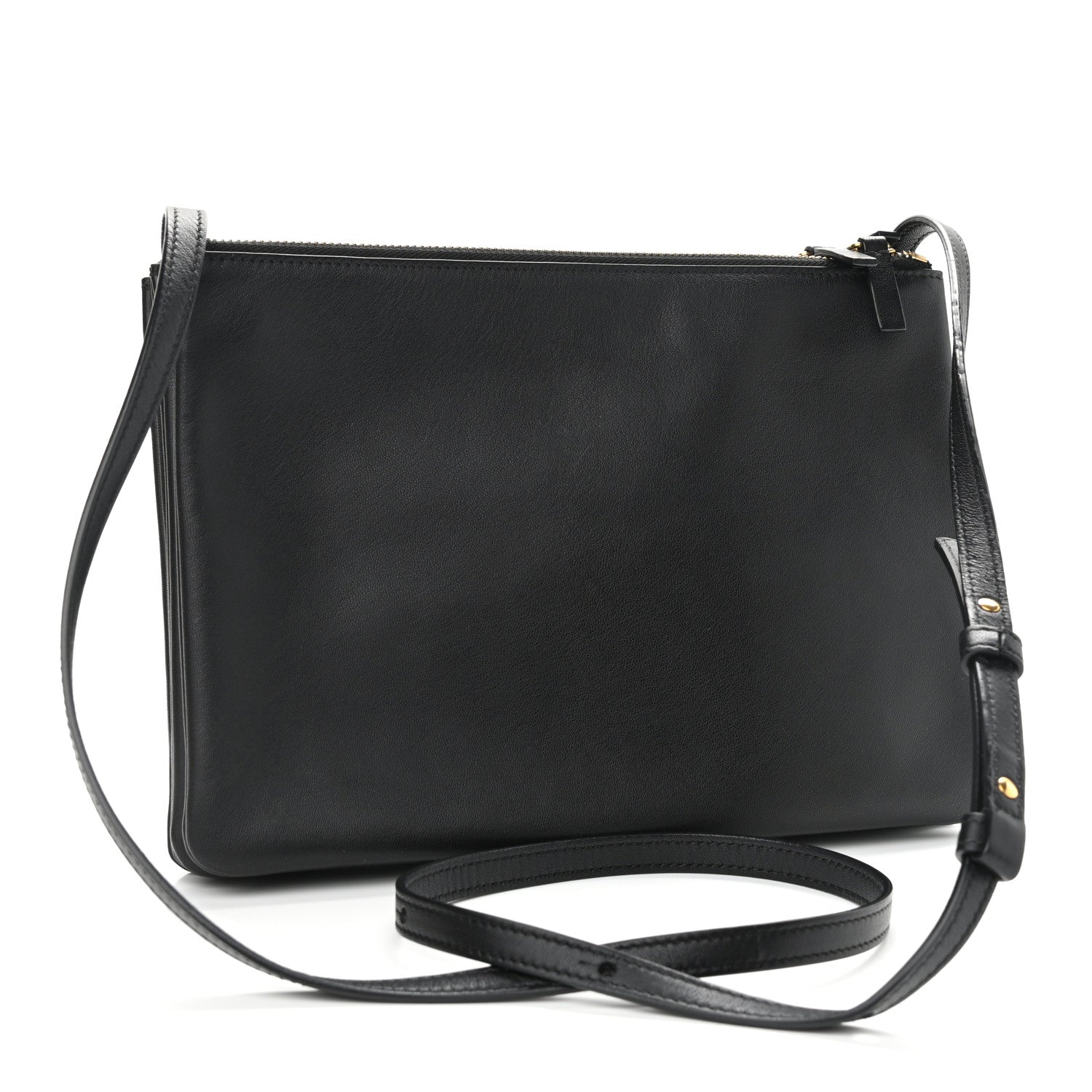 Celine Lambskin Large Trio Crossbody Bag Black 3 of 11