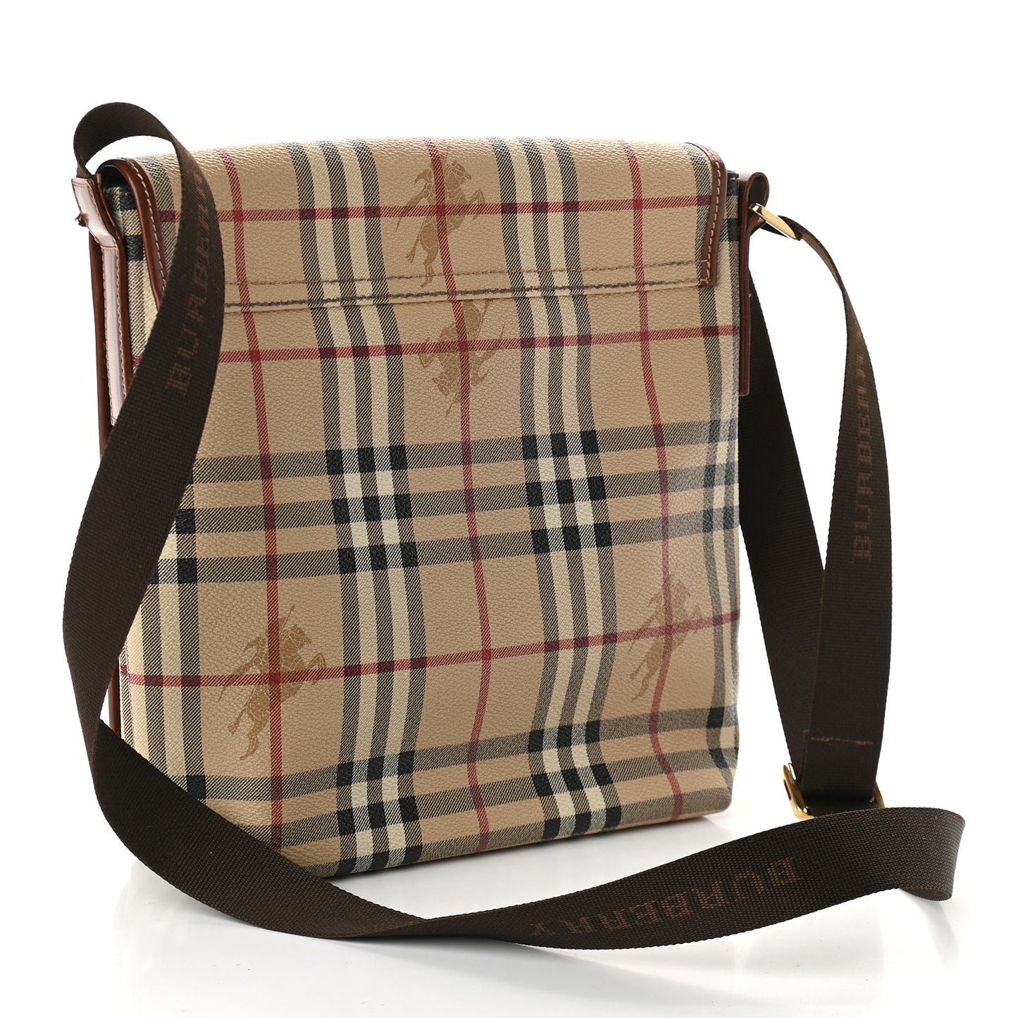Haymarket Check Crossbody Messenger Bag Tan