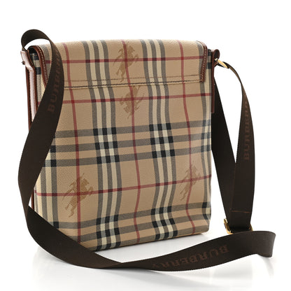 Burberry Haymarket Check Crossbody Messenger Bag Tan 2 of 8