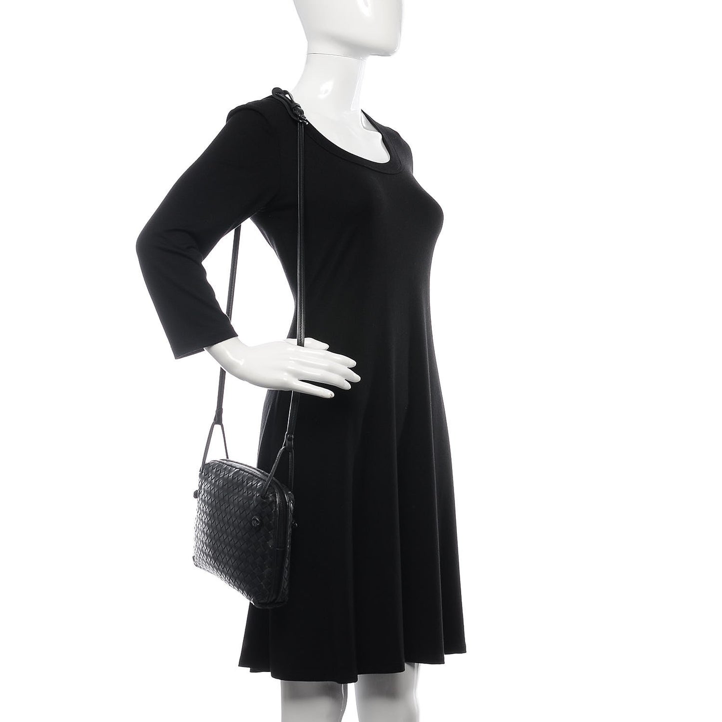 Nappa Intrecciato Pillow Crossbody Messenger Black
