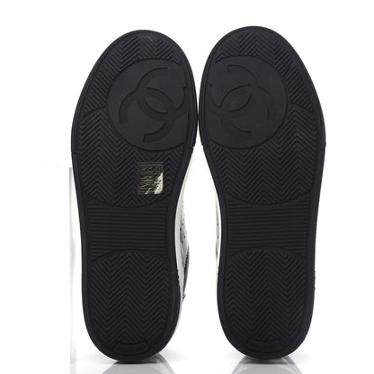 Chanel Calfskin Womens Logo Sneakers 38 Black White 6 of 11