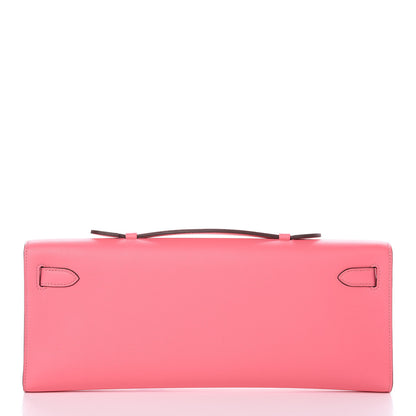 Hermes Swift Kelly Cut Clutch Pochette Rose Azalee 4 of 27