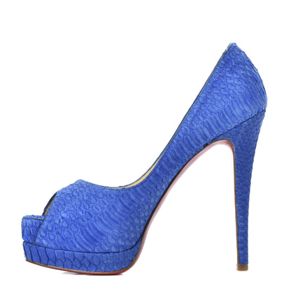 Christian Louboutin Watersnake Altadama 140 Pumps 37 Royal Blue 1 of 9
