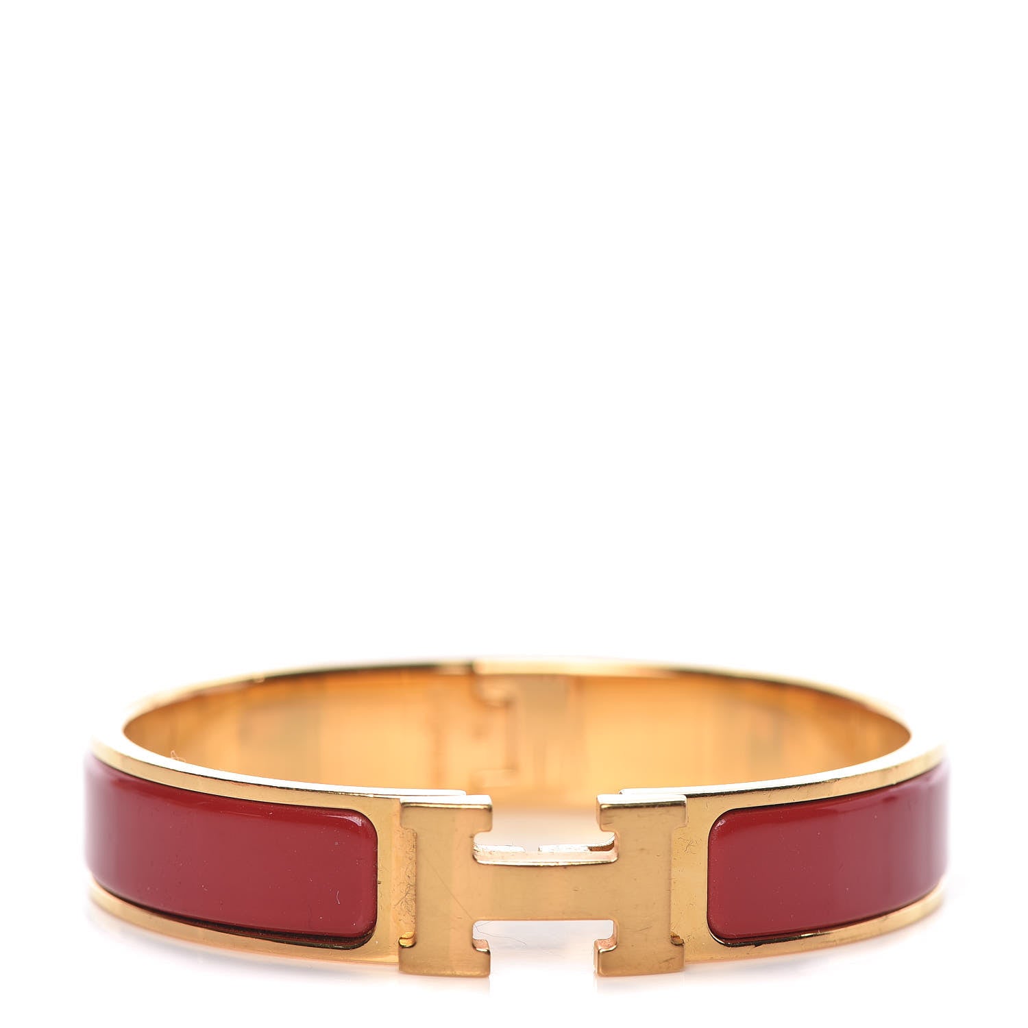 Hermes Enamel Narrow Clic Clac H Bracelet PM Red 1 of 6