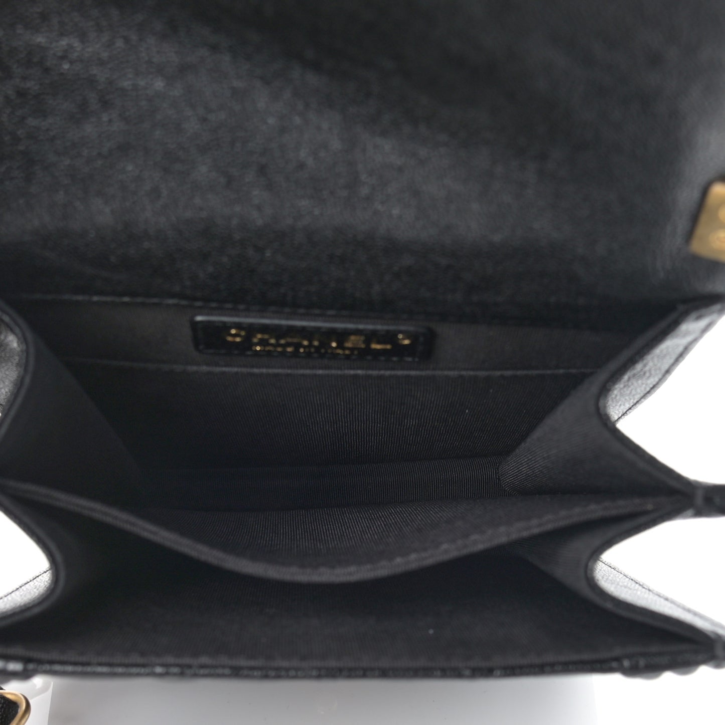 Caviar Quilted North South Boy Flap Black