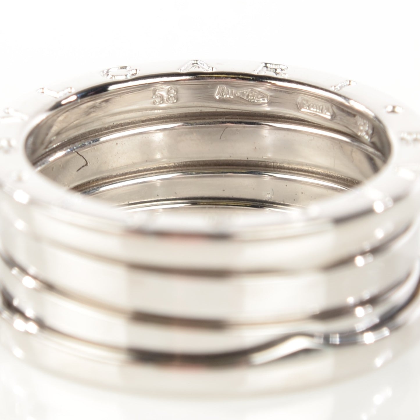 18K White Gold B.Zero1 3 Band Ring 58 8.5