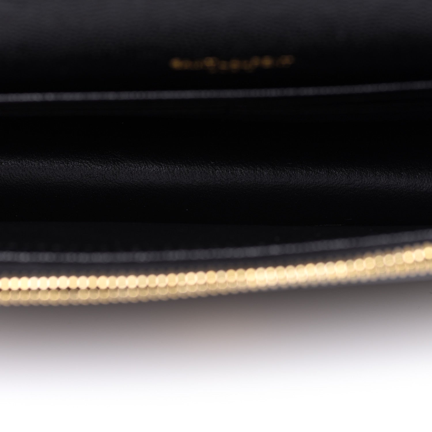 Saint Laurent Grain De Poudre Matelasse Chevron Monogram Envelope Chain Wallet Black 5 of 8