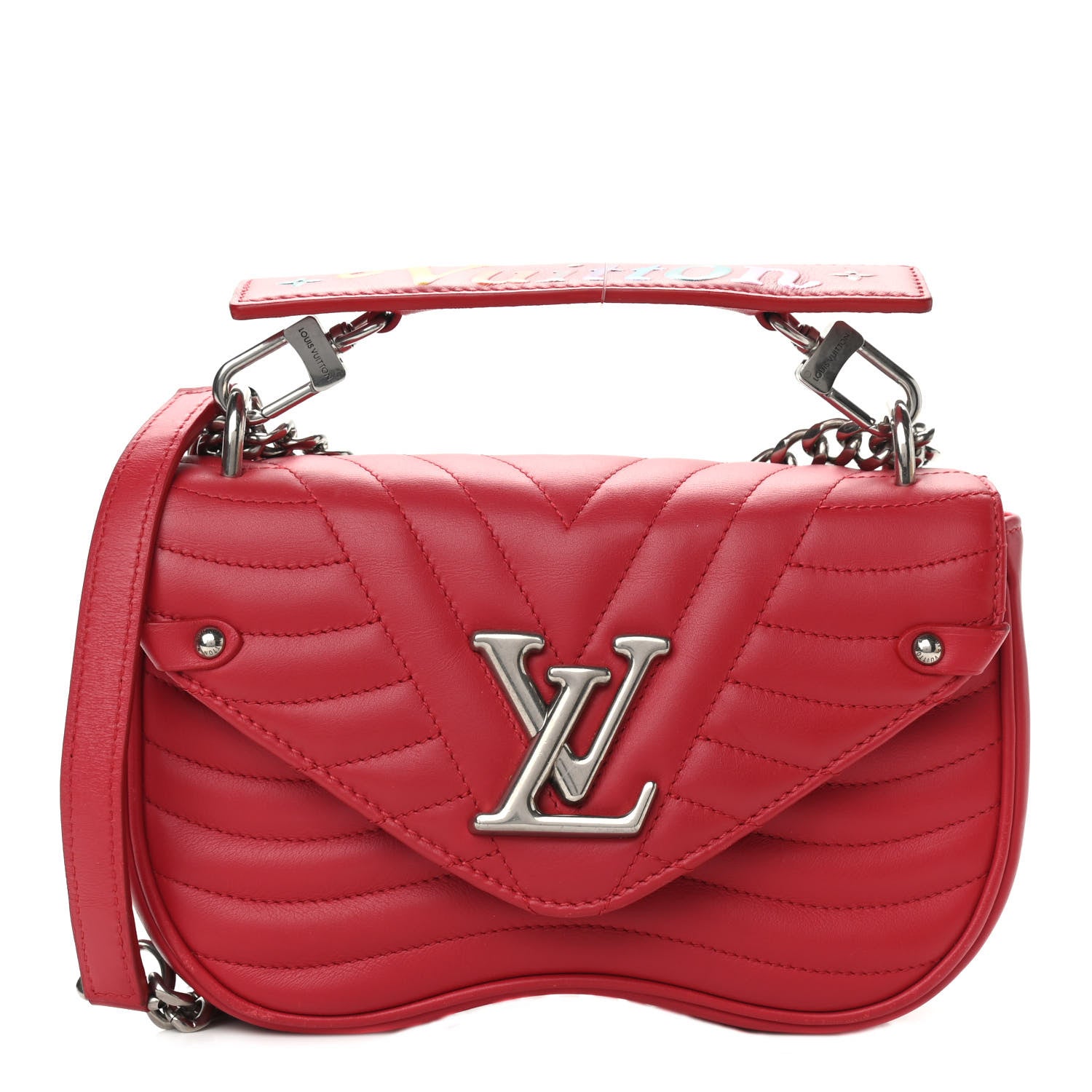 Louis Vuitton Calfskin New Wave Chain MM Ecarlate 1 of 9