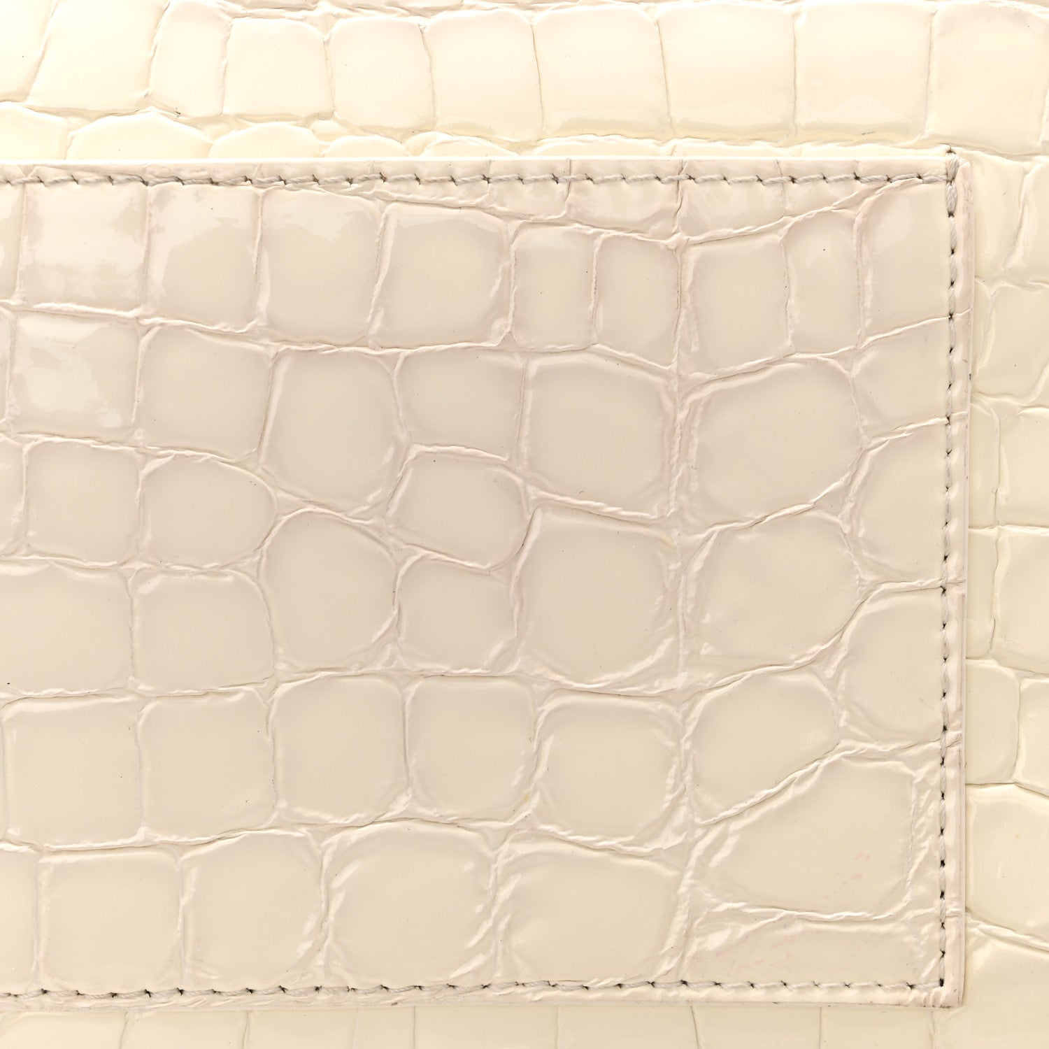 Versace Croc Stamped Patent Palazzo Sultan Shoulder Bag White 9 of 11