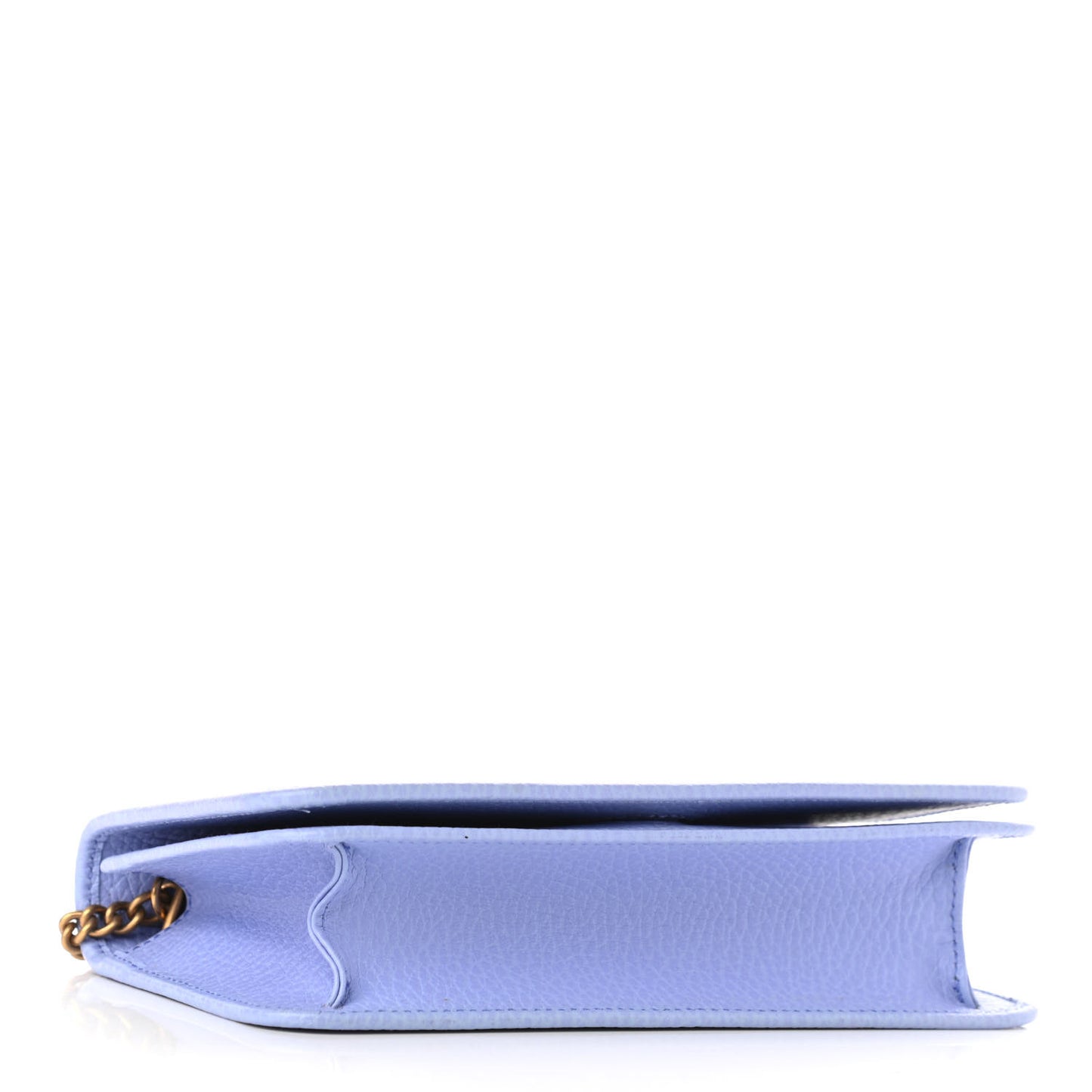Dollar Calfskin Garden Mystic Cat Chain Wallet Periwinkle