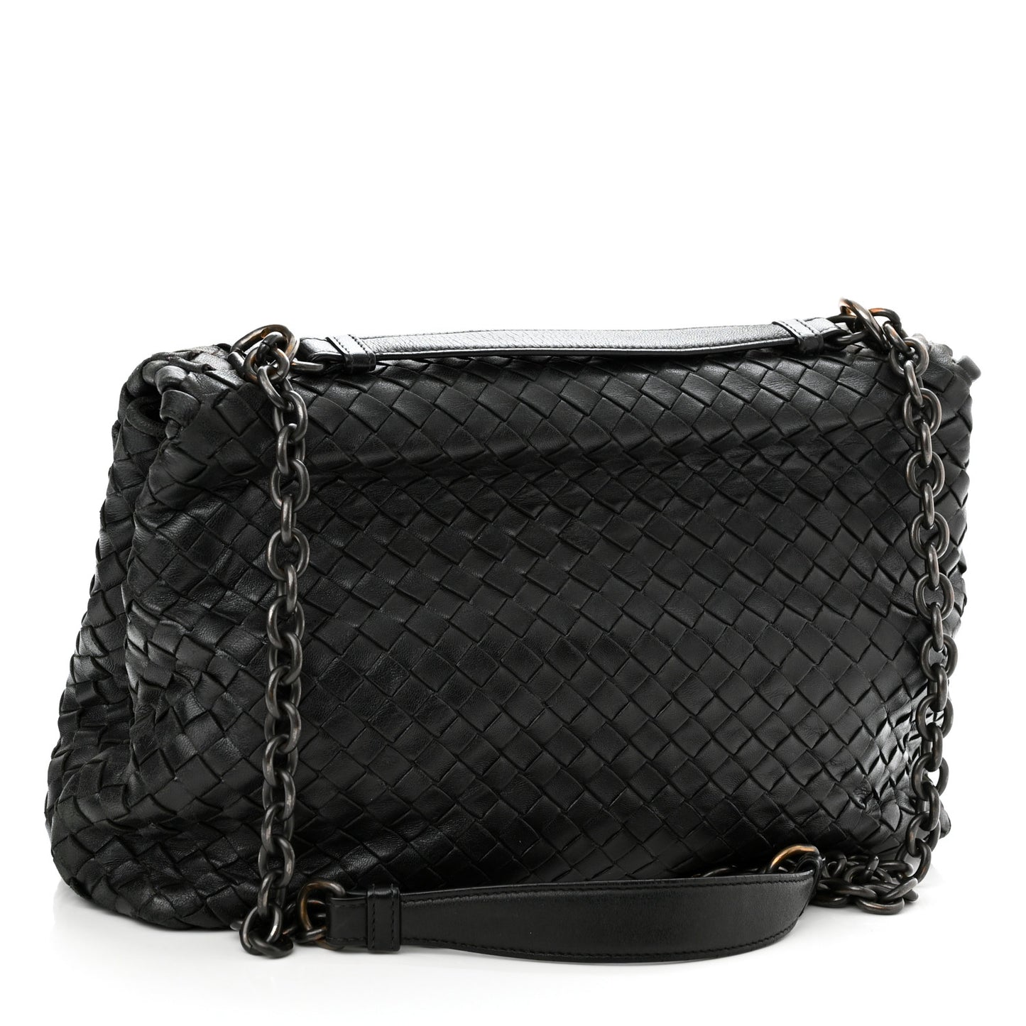 Nappa Intrecciato Medium Olimpia Shoulder Bag Black