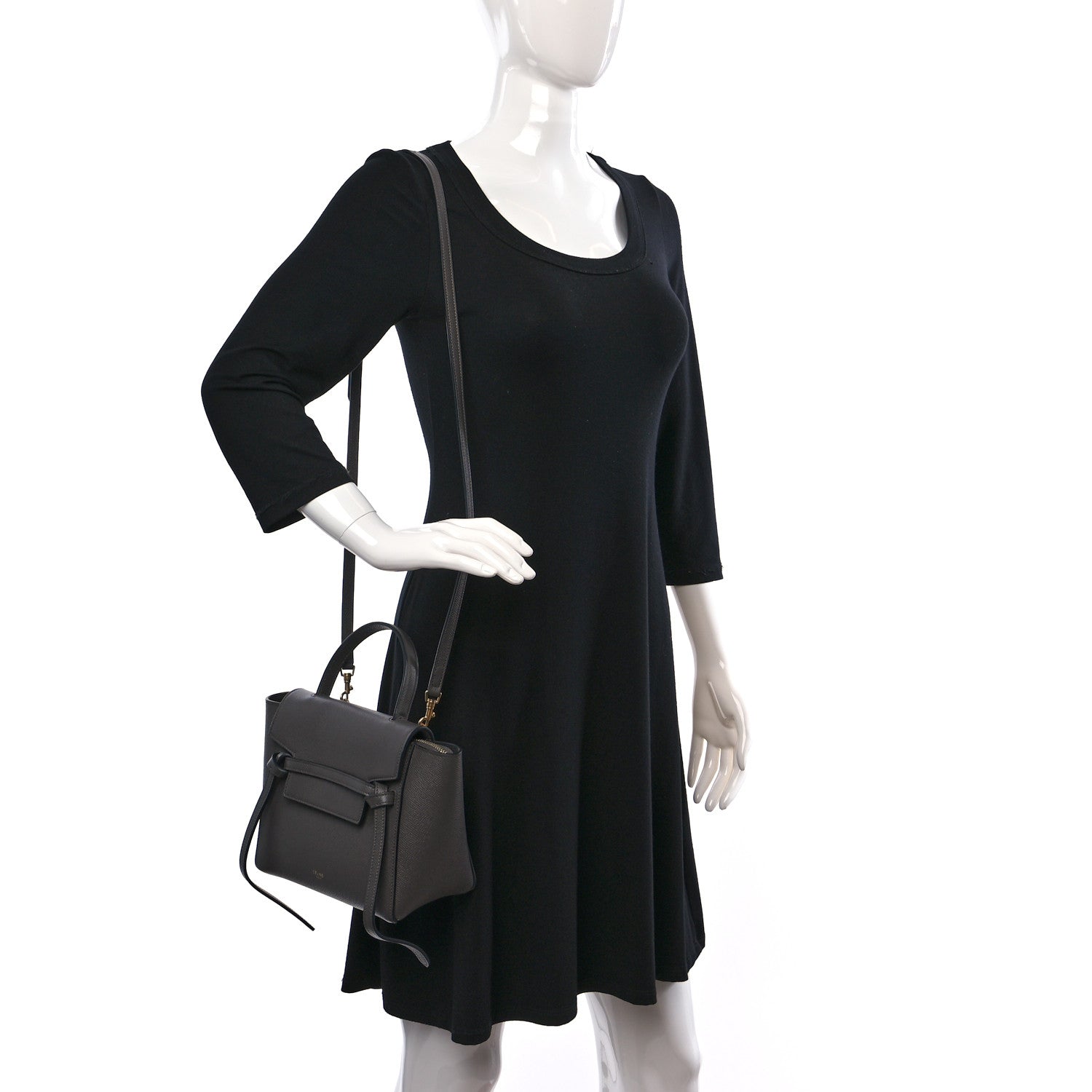 Celine Grained Calfskin Nano Belt Bag Grey 2 of 7