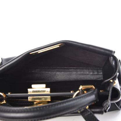 Fendi Vitello Seta Shiny Nappa Medium Peekaboo Iconic Satchel Black 7 of 10