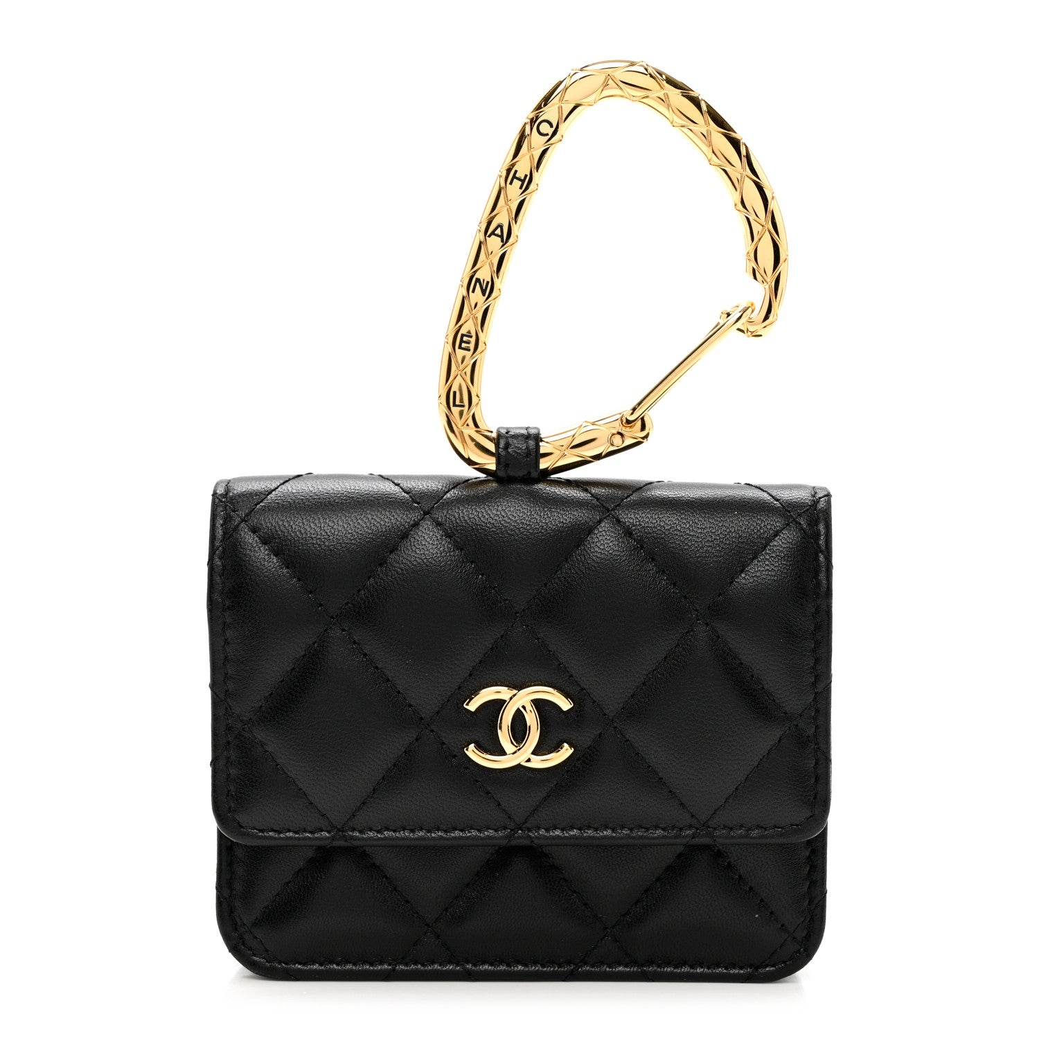 Chanel Lambskin Quilted CC Hook Card Holder Black 1 of 8