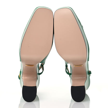 Gucci Nappa Horsebit Platform 35/120mm Slingback Pumps 38 New Shamrock 6 of 14