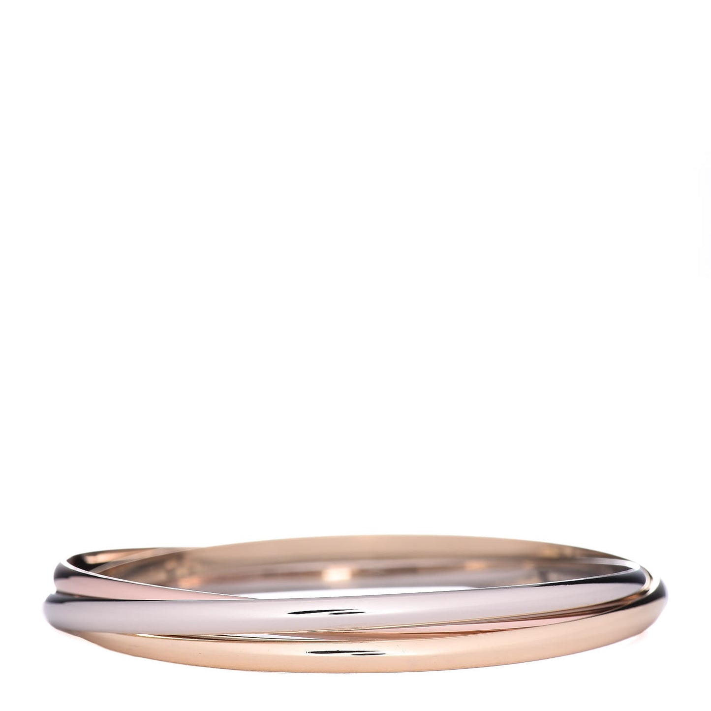 18K Pink Yellow White Gold Trinity Bangle Bracelet 59