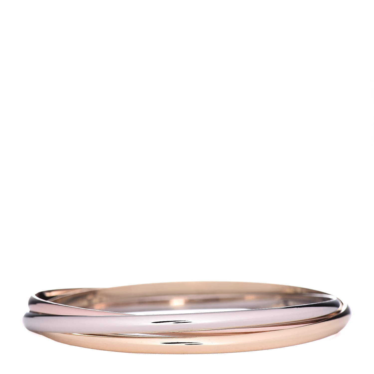 Cartier 18K Pink Yellow White Gold Trinity Bangle Bracelet 59 1 of 4