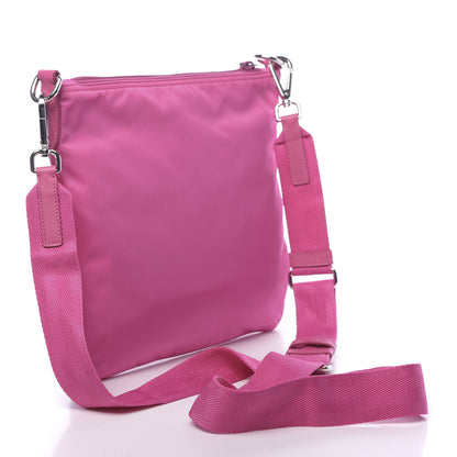 Prada Nylon Vela Flat Messenger Bag Fuxia 3 of 10