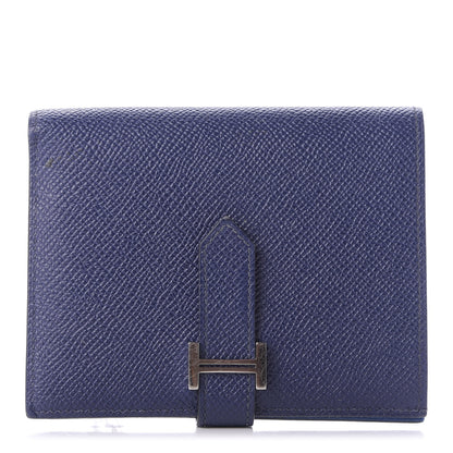 Hermes Epsom Bearn Verso Compact Wallet Bleu Encre Zellige 1 of 11