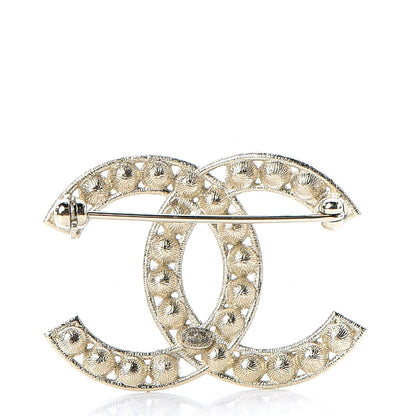 Chanel Crystal CC Brooch Light Gold 3 of 5