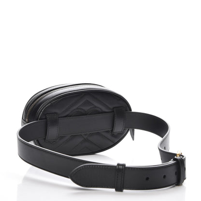 Gucci Calfskin Matelasse GG Marmont Belt Bag 85 34 Black 3 of 9