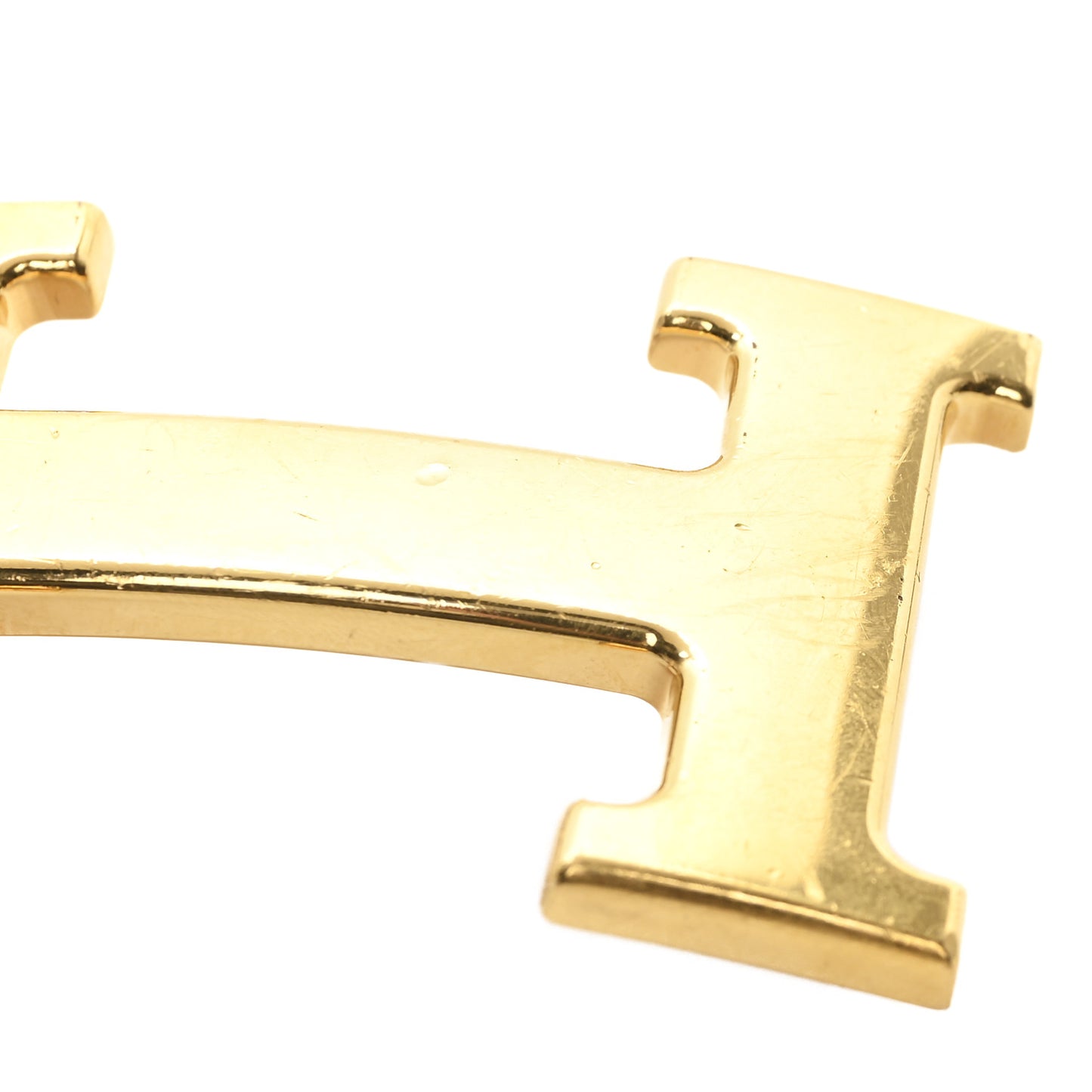 Polished 32mm H Belt Buckle Gold