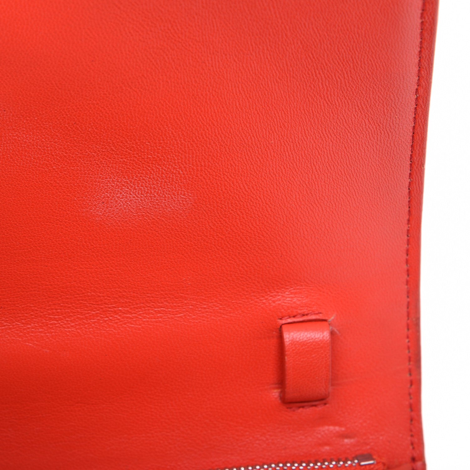 Celine Spazzolato Calfskin Classic Box Medium Flap Vermillion 10 of 10